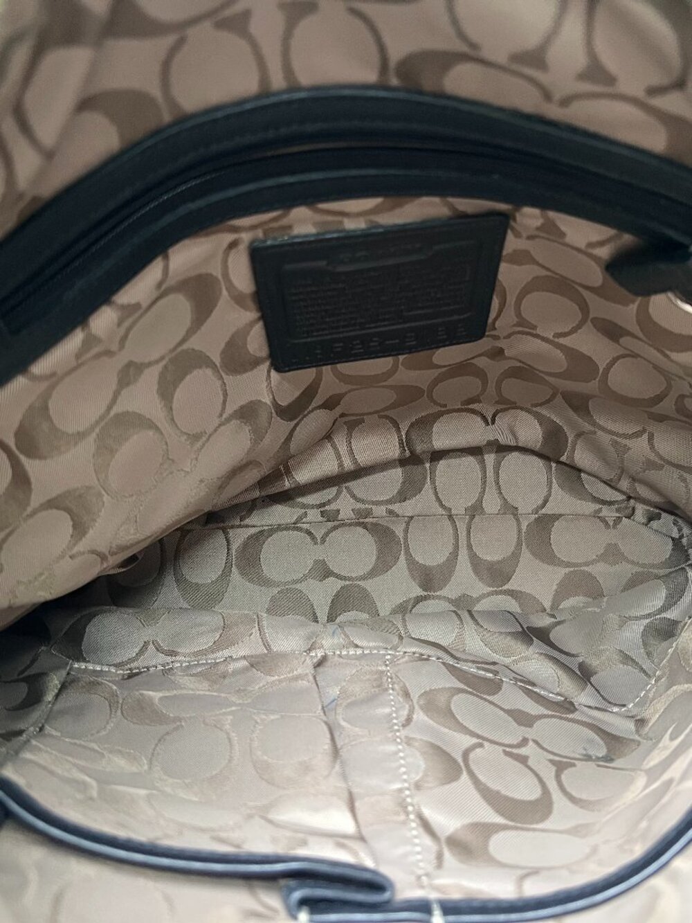 Coach womens black leather handbag - Picture 4 of 5